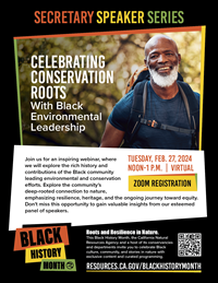 Secretary Speaker Series - Black History Month flyer