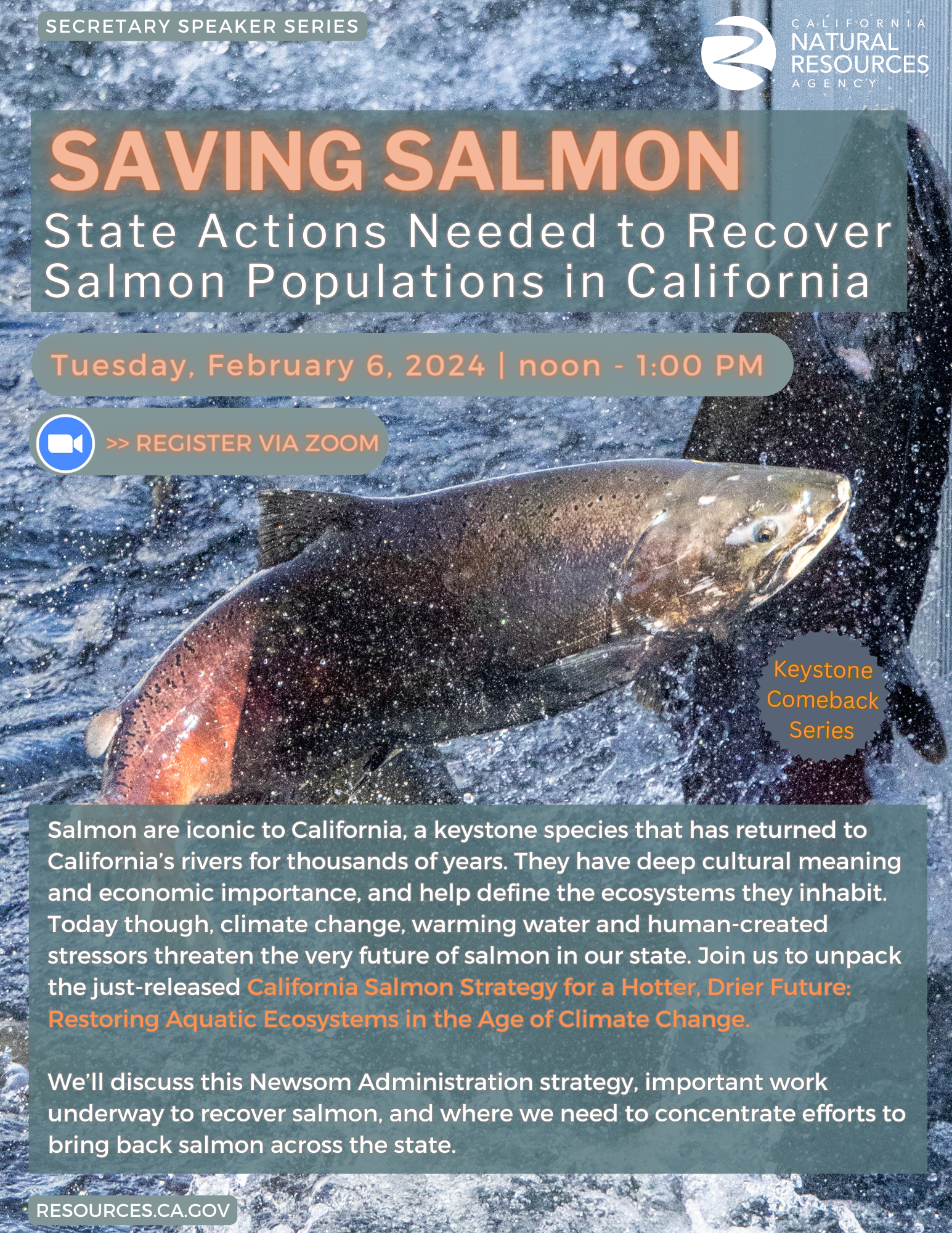 Secretary Speaker Series Salmon Strategy Flyer