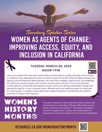 Secretary Speaker Series Women's History Month flyer