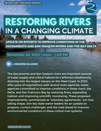 Secretary Speaker Series Flyer - Restoring Rivers in a Changing Climate