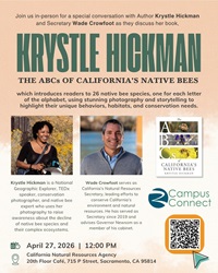 Flyer for The ABC’s of Native Bees with Krystel Hickman.