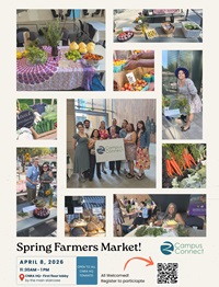 Flyer for the CNRA Spring Farmers Market.