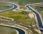 Aerial photo of California Water Aqueduct