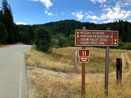 Signage off of Sq_ Valley Road in the County of Siskiyou