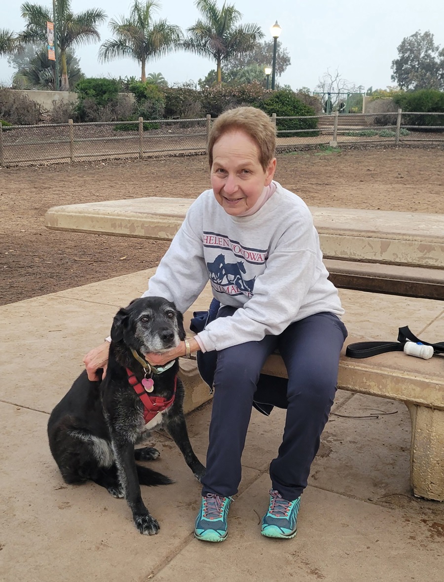 California Water Commissioner Fern Steiner and her dog Lily.