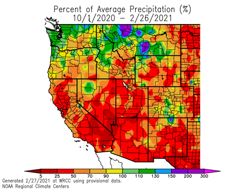 Percent of annual precipitation