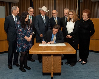 The California Water Commission signs the resolution for the $2.7 billion Water Storage Investment Program, made possible by Proposition 1: The Water Quality, Supply, and Infrastructure Improvement Act of 2014.