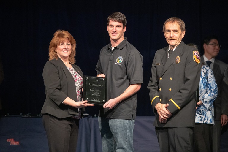 DWR engineer Trevor Morgan  receives CAL FIRE Director's Award