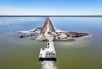 A Saline Pump Station is under construction to pump saline water from the Salton Sea into mixing basins. Photo taken February 9, 2023.
