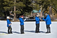 conduct the first media snow survey of the 2025 season at Phillips Station in the Sierra Nevada. 