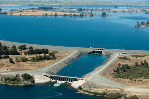 Thermalito Afterbay, an off-stream reservoir for the State Water Project, provides storage and produces controlled flows in the Feather River downstream from the Oroville-Thermalito facilities.