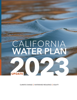 Draft cover of the California Water Plan Update 2023. 