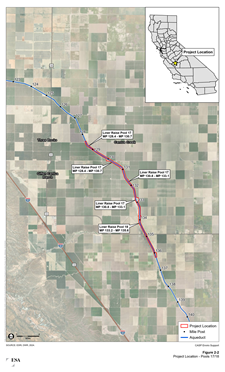 San Luis  Canal (California Aqueduct Pools 17 and 18) Location Map