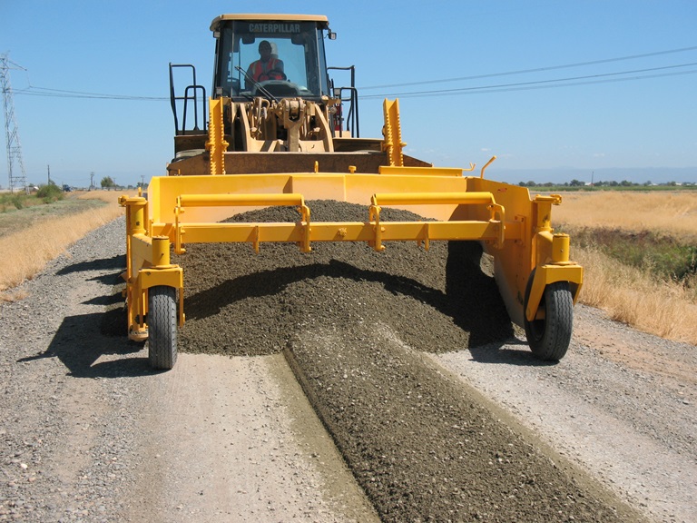 Regrading of a levee patrol road