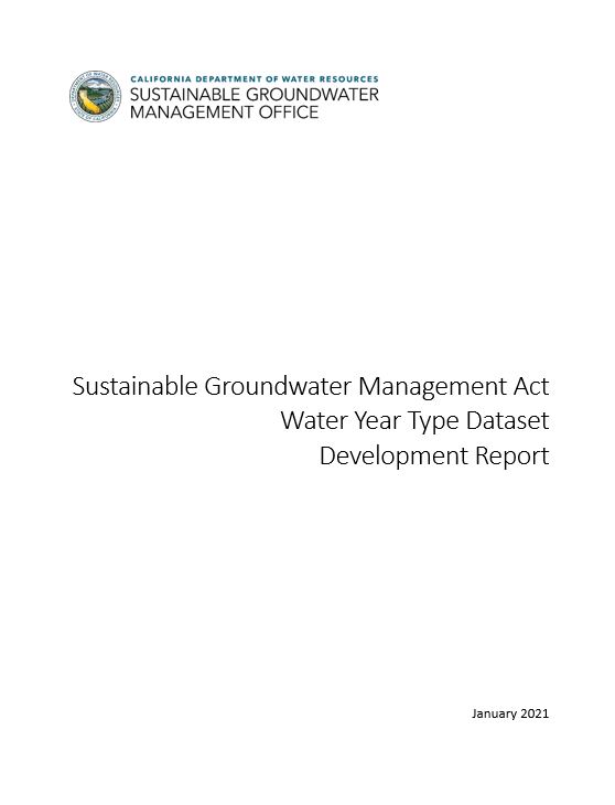 Cover of the Water Year Type Development report
