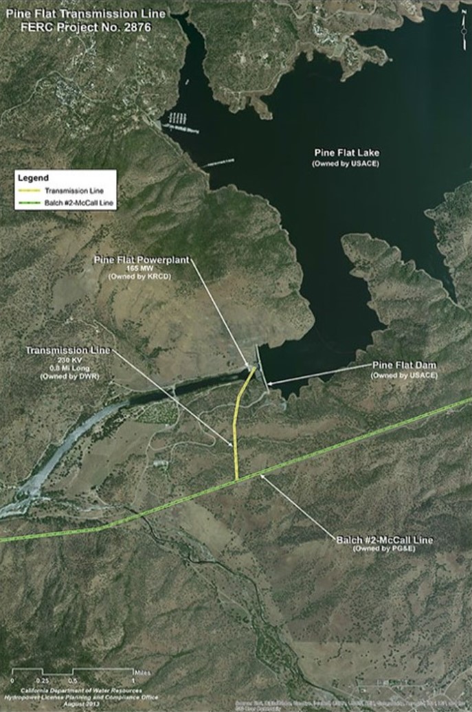 Map of Pine Flat Power Plant. Contact us at accessibility@water.ca.gov if you need more information about this map.