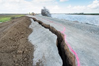 Levee repairs on Tyler Island in California, February 23, 2017.