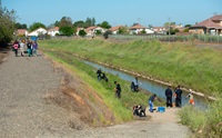 Students and community members participate in a Morrison Creek clean-up project during Creek Week. DWR/2018