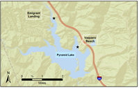 Map of Pyramid Lake