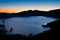 An aerial photo at Silverwood Lake in San Bernardino County.